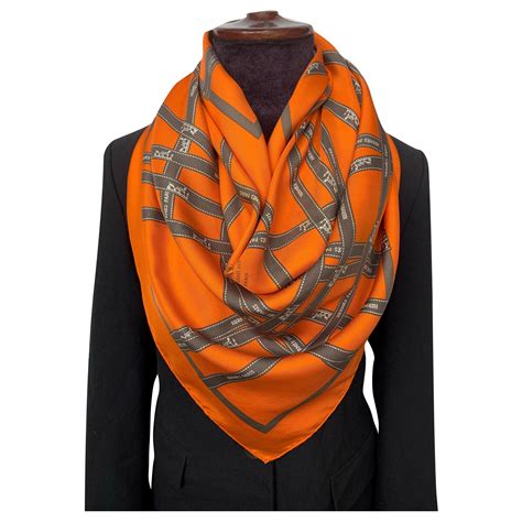 hermes orange scarf.